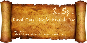 Kovácsi Szókratész névjegykártya